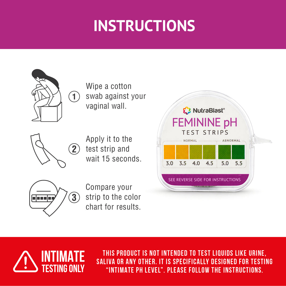 NutraBlast pH Test Strips 3.0-5.5, 100-Test Roll
