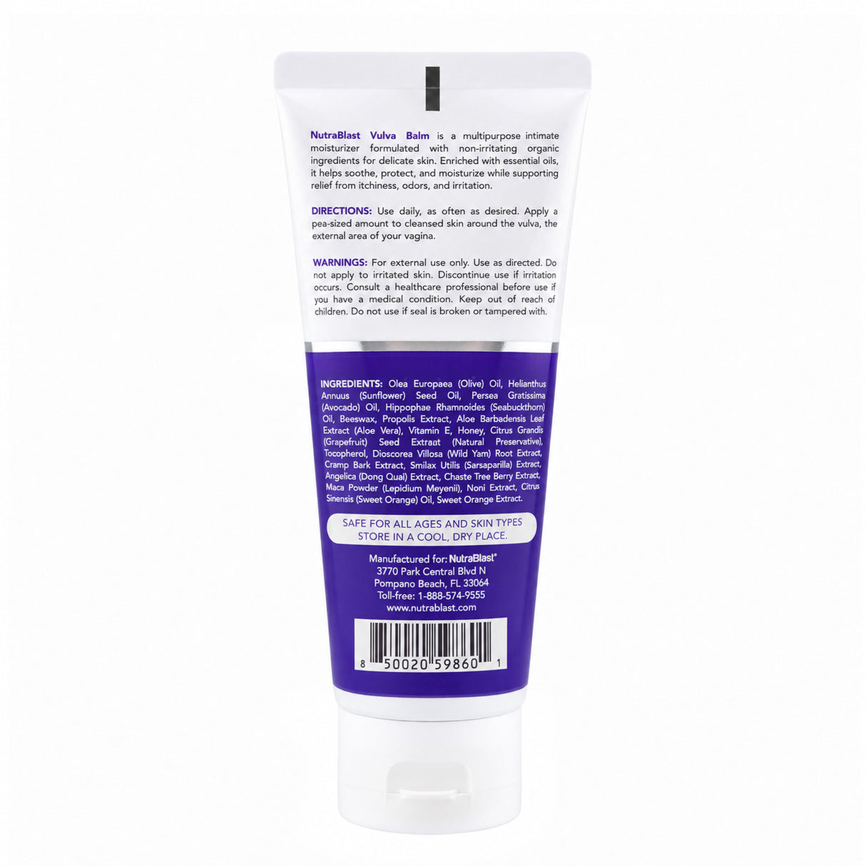 NutraBlast Vulva Balm for Women, Vaginal Cream, 2 fl oz, Dry Skin Comfort