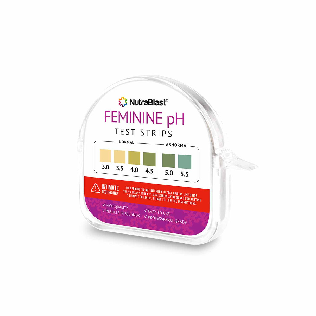 NutraBlast Feminine pH Test Strips (3.0-5.5) Monitor Balance pH Level
