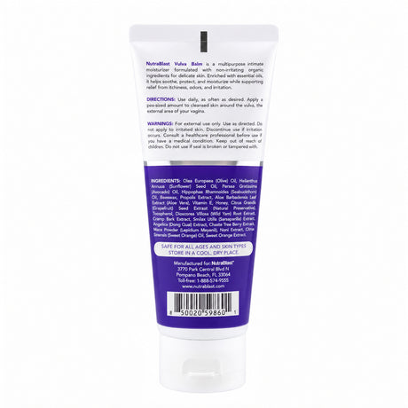 NutraBlast Vulva Balm for Women, Vaginal Cream, 2 fl oz, Dry Skin Comfort