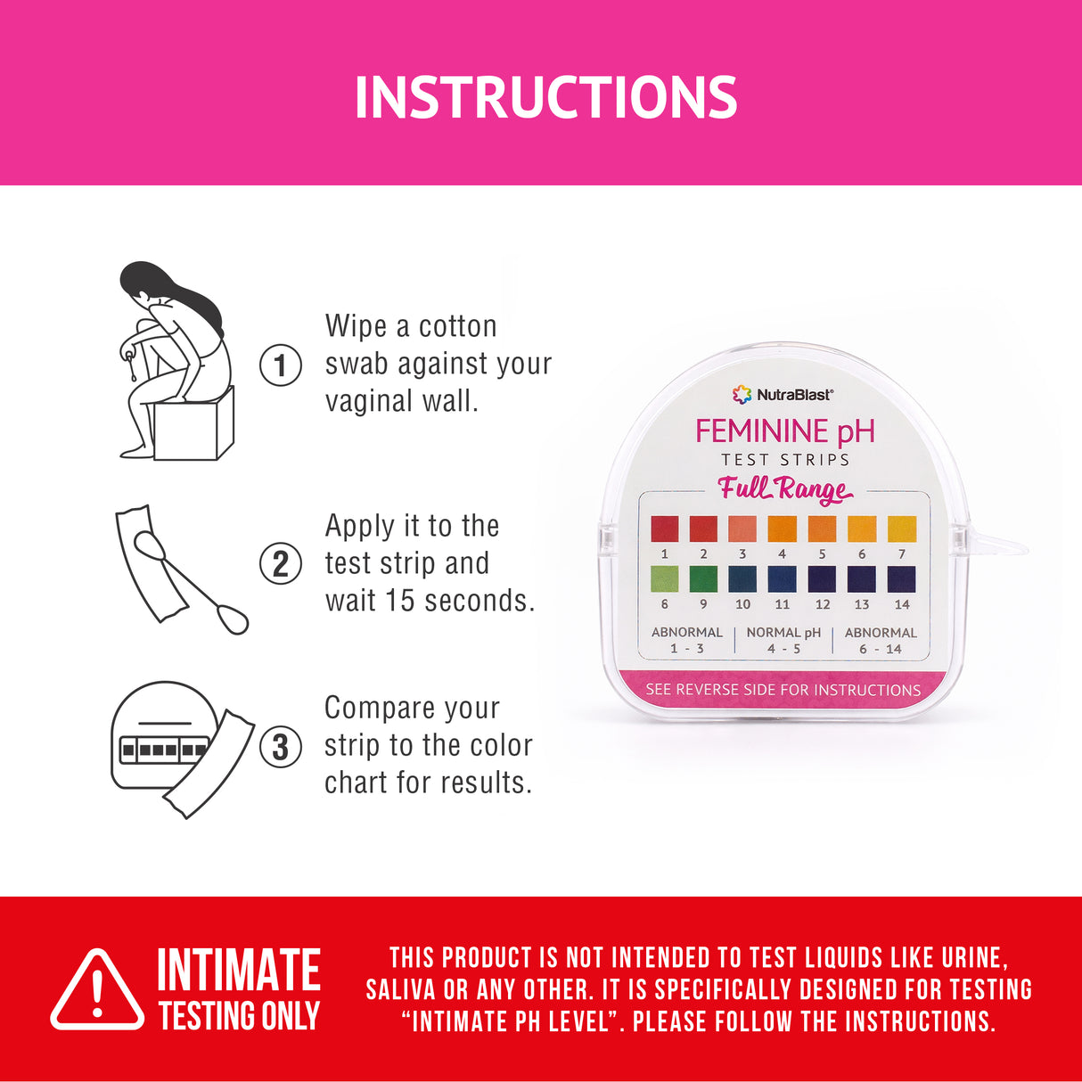 NutraBlast Full Range pH Test Strips 1-14, 100-Test Roll