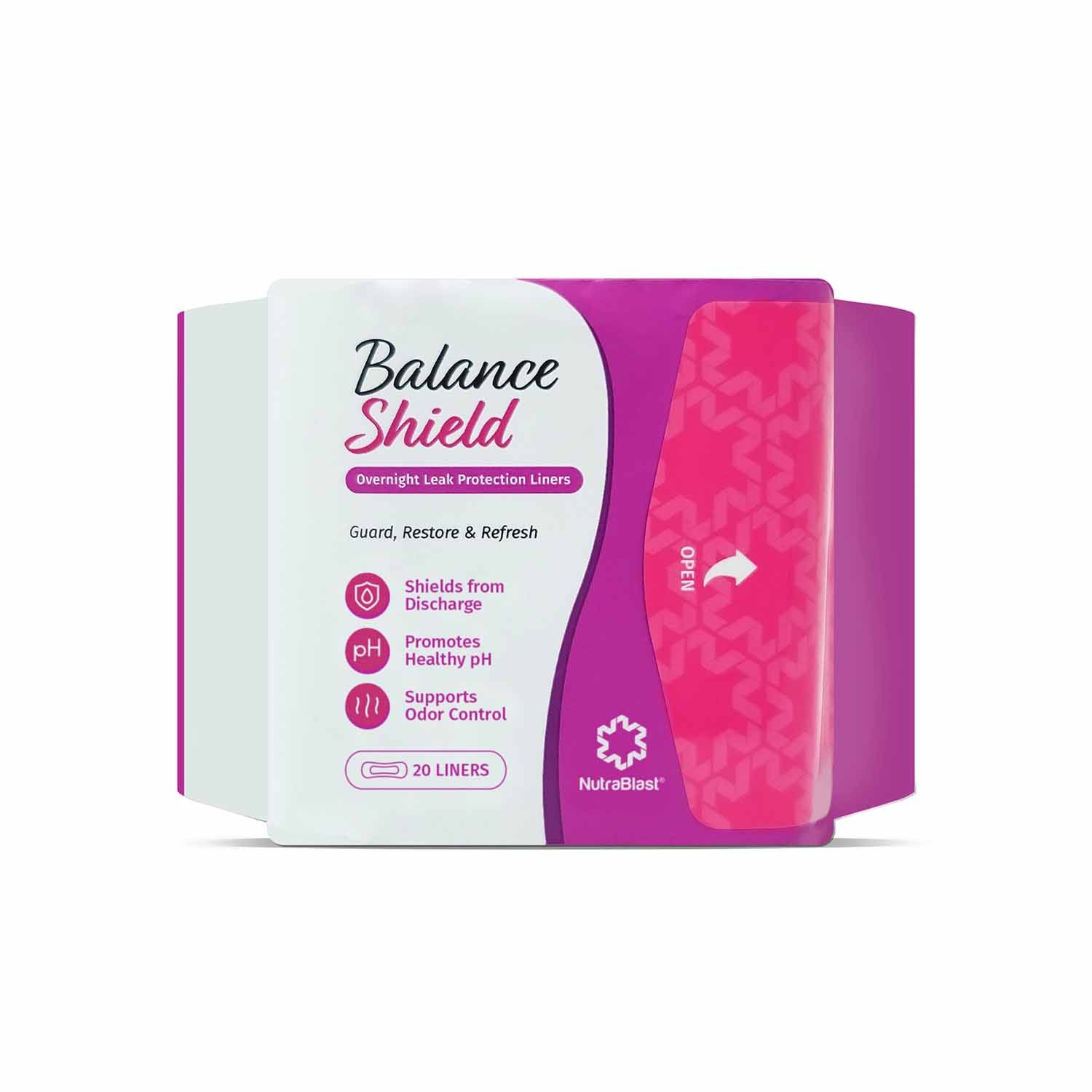 NutraBlast Balance Shield Panty Liners - Discharge & Odor-Proof Layers